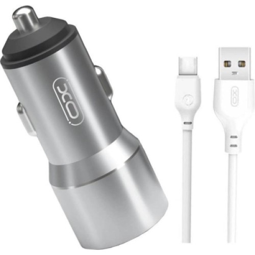 Зарядное устройство XO TZ09 2.4A/2 USB + cable Type-C Grey (XO-TZ09T-GR)