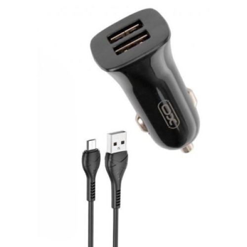 Зарядное устройство XO TZ10 2.4A/2 USB + Micro USB Black (XO-TZ10-MC-BK)