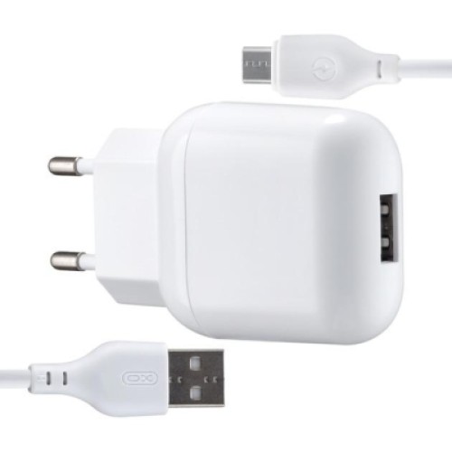 Зарядное устройство XO L37 2.1A/1USB + cable Micro-USB White (XO-L37-MCR)