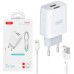 Зарядное устройство XO L57 2.4A/2USB + lightning (XO-L57-LGHT)