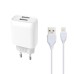 Зарядное устройство XO L57 2.4A/2USB + lightning (XO-L57-LGHT)