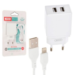 Зарядное устройство XO L75 2USB/2.4A + Lightning White (XO-L75-L)