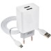 Зарядное устройство XO L75 2USB/2.4A + Type-C White (XO-L75-T)