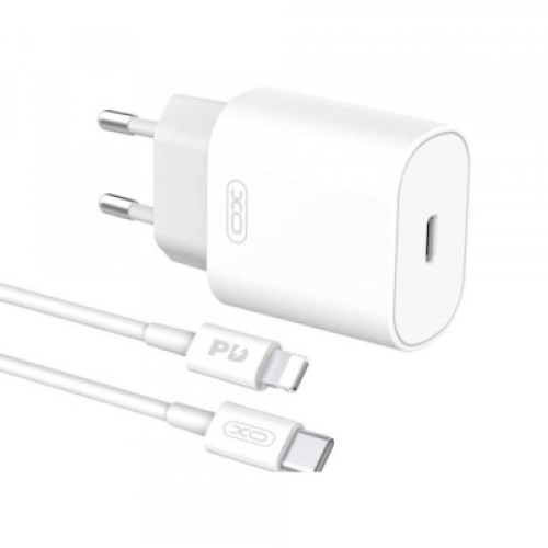 Зарядное устройство XO L91EU 1хType-C PD25W + cable Type-C to Lightning White (L91i-WH)