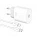 Зарядное устройство XO L91EU 1хType-C PD25W + cable Type-C to Lightning White (L91i-WH)