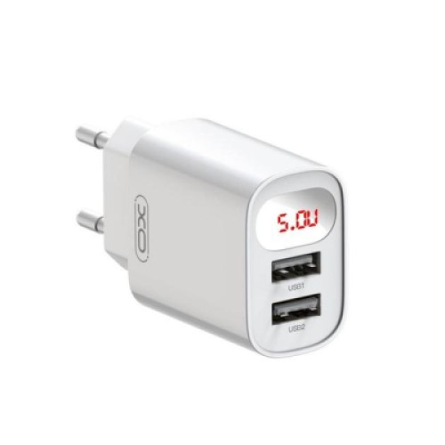 Зарядное устройство XO L95 (2USB/2.4A) + USB - Lightning White (XO-L95-L)