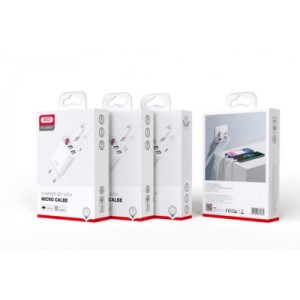 Зарядное устройство XO L95 (2USB/2.4A) + USB - MicroUSB White (XO-L95-M)