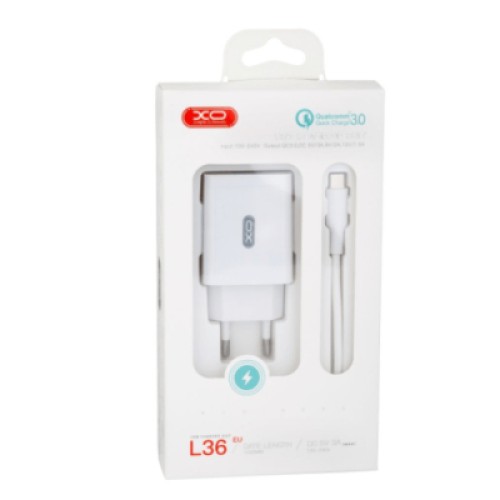 Зарядное устройство XO QC 3.0 L36 18W/1USB + Type-C White (XO-L36-TC)