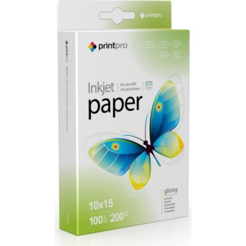 Фотобумага PrintPro 10x15 200г glossy, 100с (PGE2001004R_OEM)