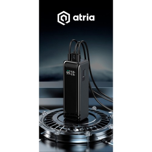 Батарея универсальная Atria 30000mAh PD/3.1/160W(Max)80W+80W, QC/3.0/22.5W (WPD-160S)