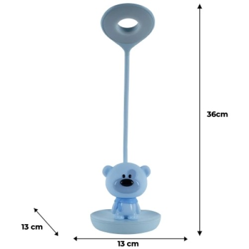 Настольная лампа Kite Bear LED с аккумулятором, синий (K24-492-2-3)