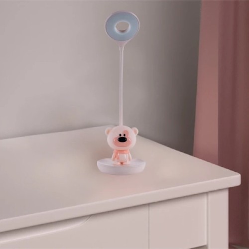 Настольная лампа Kite Bear LED с аккумулятором, розовый (K24-492-2-2)
