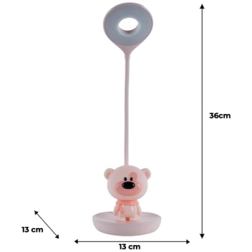Настольная лампа Kite Bear LED с аккумулятором, розовый (K24-492-2-2)