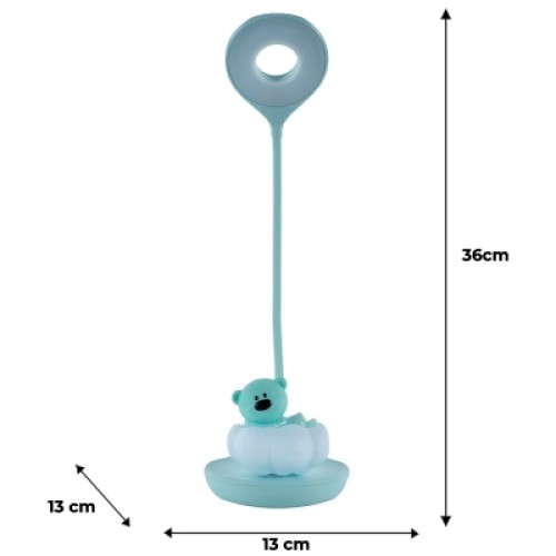 Настольная лампа Kite Cloudy Bear LED с аккумулятором, зеленая (K24-493-2-4)
