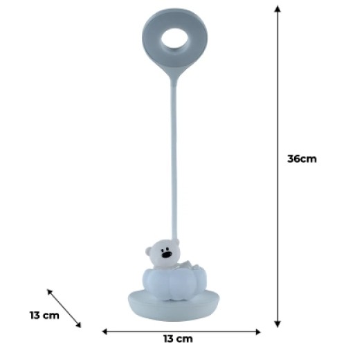Настольная лампа Kite Cloudy Bear LED с аккумулятором, розовая (K24-493-2-2)