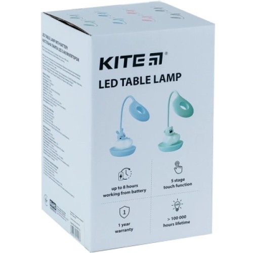 Настольная лампа Kite Cloudy Bunny LED с аккумулятором, голубая (K24-493-1-3)