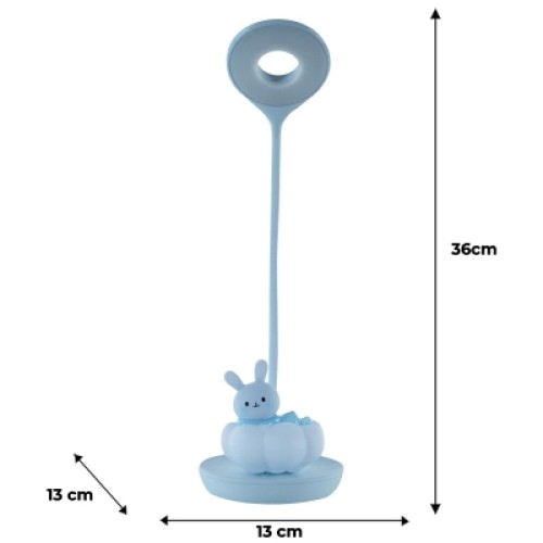 Настольная лампа Kite Cloudy Bunny LED с аккумулятором, голубая (K24-493-1-3)