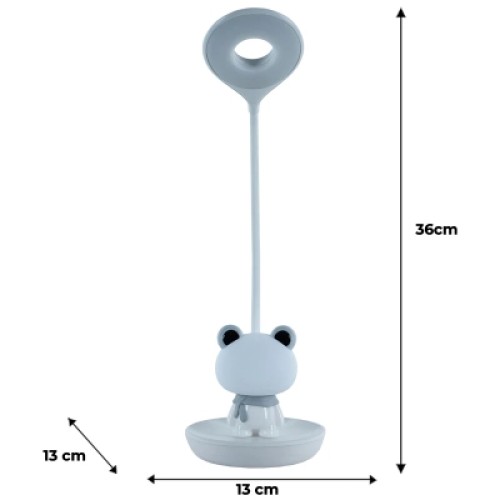 Настольная лампа Kite Froggy LED с аккумулятором, белая (K24-492-3-1)