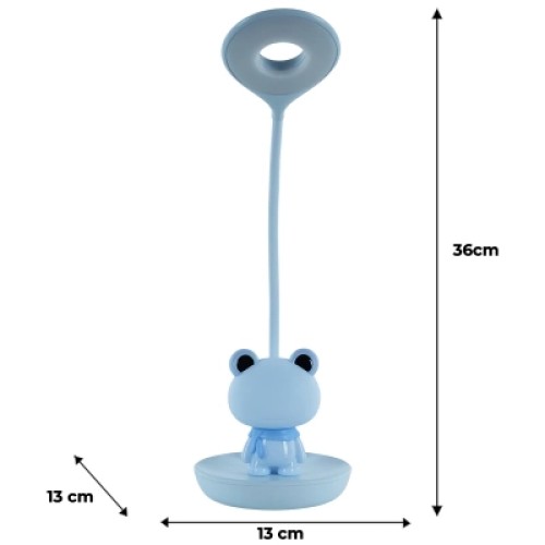 Настольная лампа Kite Froggy LED с аккумулятором, голубая (K24-492-3-3)
