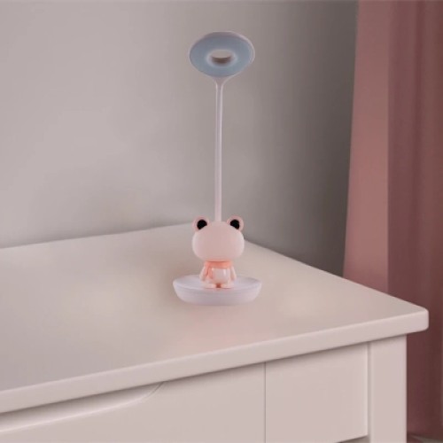 Настольная лампа Kite Froggy LED с аккумулятором, розовая (K24-492-3-2)