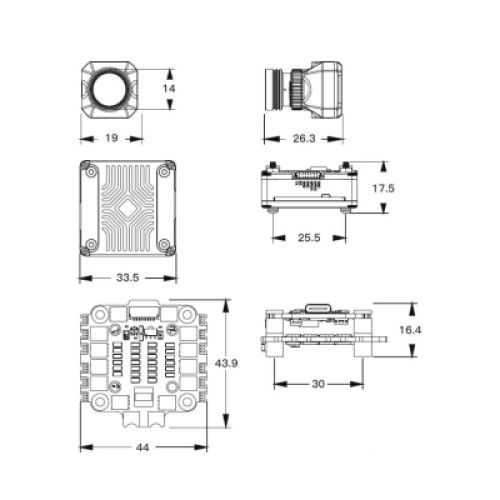 Полетный стек CADDXFPV Система донаведення Ratel Ultra AI Kit + FK405 55A KIT (IRC-005ALKIT)