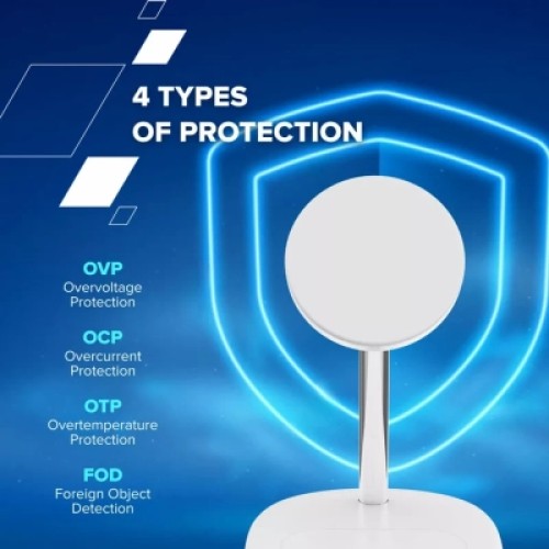 Зарядное устройство Canyon wireless charger WCS-205 15W Qi2 2in1 w/o adapter White (CNS-WCS205WW/A)