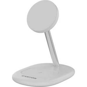 Зарядний пристрій Canyon wireless charger WCS-205 15W Qi2 2in1 w/o adapter White (CNS-WCS205WW/A)
