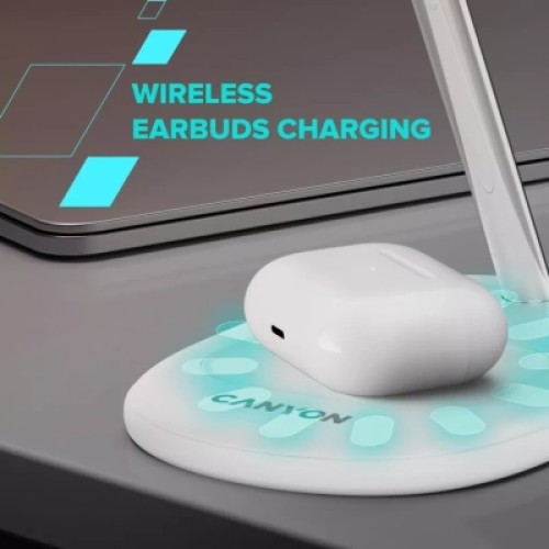 Зарядное устройство Canyon wireless charger WCS-205 15W Qi2 2in1 White (CNS-WCS205W)
