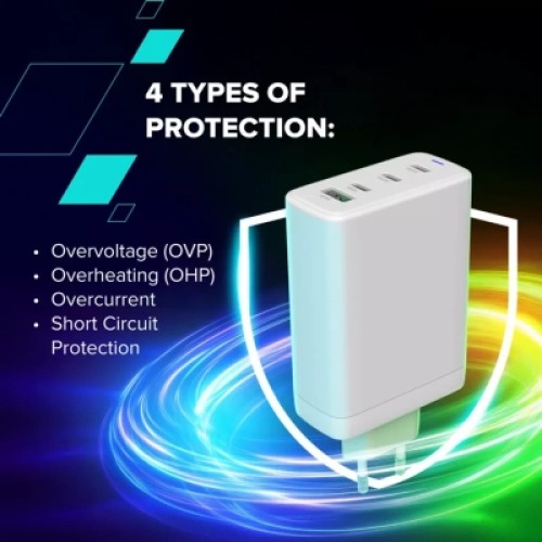 Зарядное устройство Canyon CU100ACC GaN 100W 3xPD 1xQC EU White (CNS-CUW100ACC)