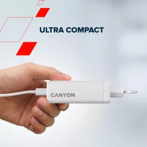 Зарядное устройство Canyon CU140ACC GaN 150W 3xPD 1xQC EU White (CNS-CUW140ACC)