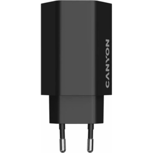 Зарядное устройство Canyon HEXAGON 65 GaN 65W 2xPD 1xQC EU Black (CND-CHAHEX65B)