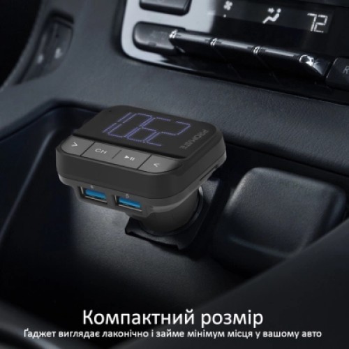 FM модулятор Promate ezfm-2 black AUX/SD/USB Black (ezfm-2.black)