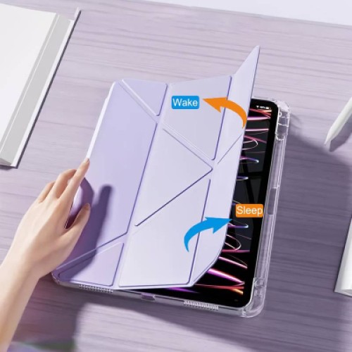 Чехол для планшета BeCover Ultra Slim Origami Transparent Apple iPad 10.9" 2022/24/11" 2025 Purple (712941)
