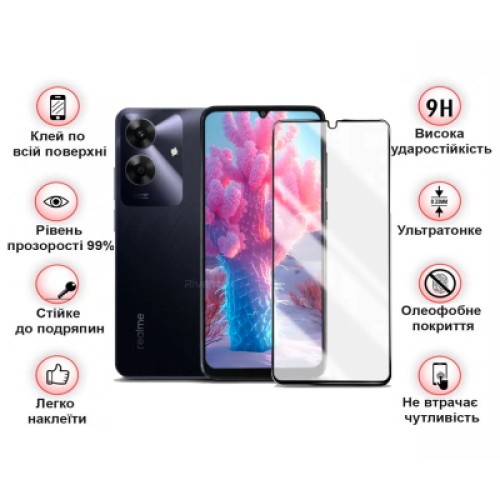 Стекло защитное BeCover Realme Note 60 Black (713033)