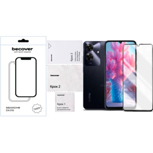 Стекло защитное BeCover Realme Note 60 Black (713033)