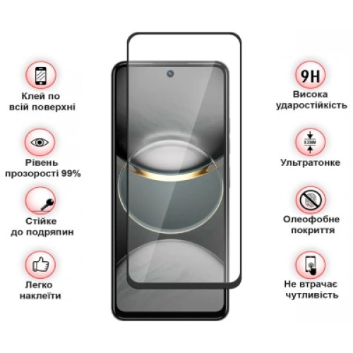 Стекло защитное BeCover Tecno Spark 30 Pro (KL7) Black (713080)