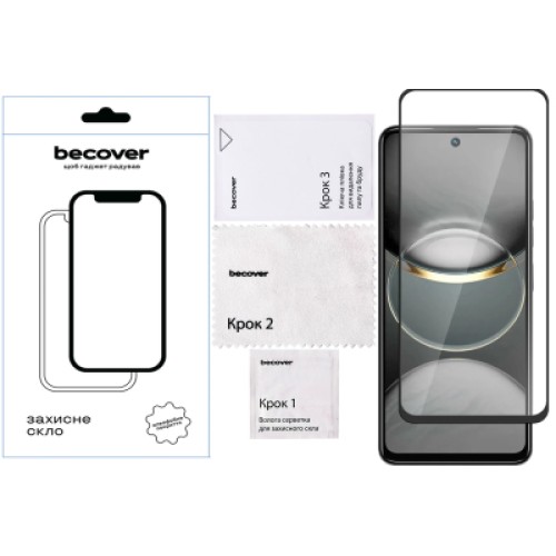 Стекло защитное BeCover Tecno Spark 30 Pro (KL7) Black (713080)