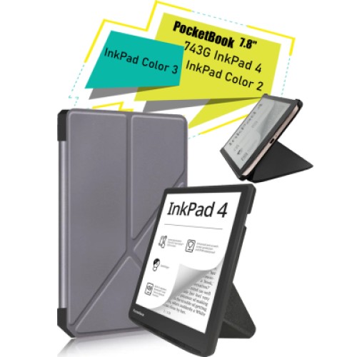 Чехол для электронной книги BeCover Ultra Slim Origami PocketBook 743G InkPad 4/InkPad Color 2/InkPad Color 3 (7.8") Gray (713087)