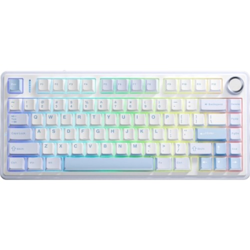 Клавиатура Aula F75 Gasket Greywood V3 switch Hot-Swap PBT Wireless/Bluetooth/USB Blue (6948391208633)