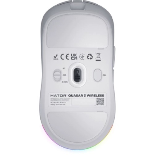 Мышка Hator Quasar 3 Wireless White (HTM731)