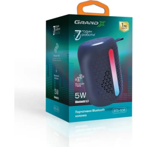 Акустическая система Grand-X Bluetooth Dark blue (BTS-5DB)