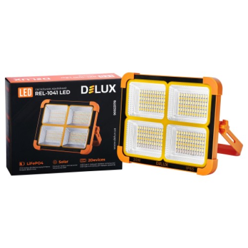 Прожектор Delux REL-1041 ( 3.7V 8000mAh) 288 LED 20Вт IP65 (90023178)