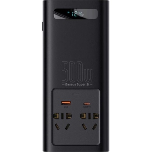 Автомобильный инвертор 12V/220V 500W Super Si Power Inverter CN/EU Black Baseus (CGNB000101)