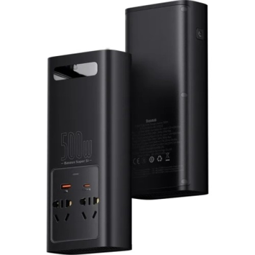 Автомобильный инвертор 12V/220V 500W Super Si Power Inverter CN/EU Black Baseus (CGNB000101)