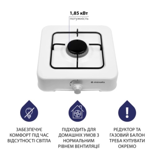 Настольная плита Minola TGH 100 WH