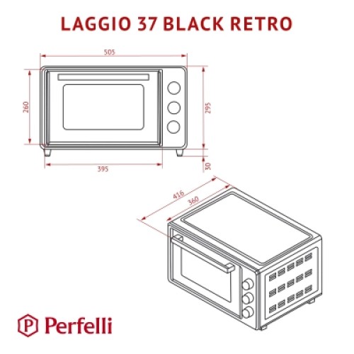 Электропечь Perfelli LAGGIO 37 BLACK RETRO