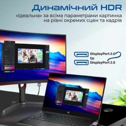 Кабель мультимедийный DisplayPort to DisplayPort v.2.0 dplink-16k.black Promate (dplink-16k.black)