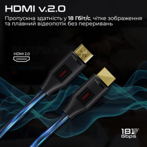 Кабель мультимедийный HDMI to HDMI v.2.0 prolink4k60-500 Promate (prolink4k60-500)