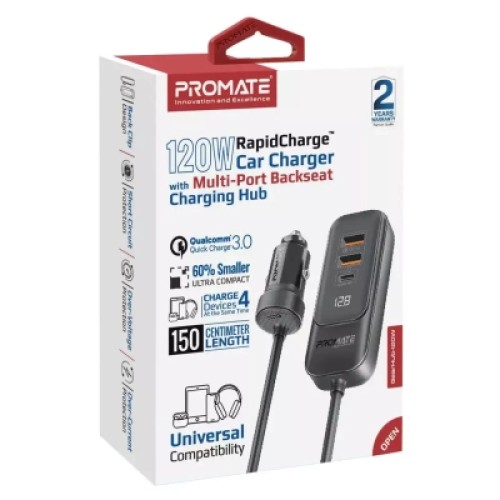 Зарядное устройство Promate gearhub-120w.black