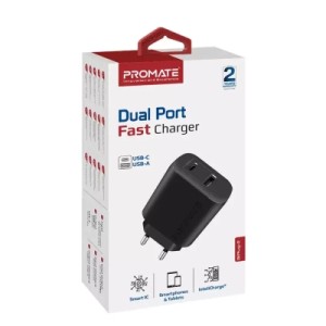 Зарядное устройство Promate biplug.black